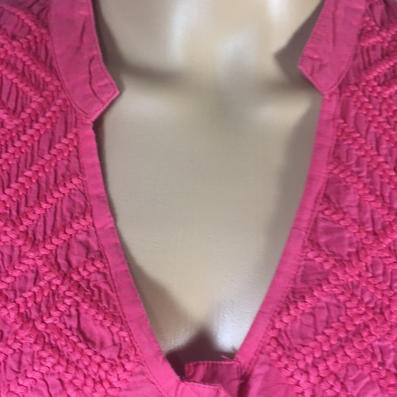 Coral Soft Surroundings Button Detail Blouse Sz L - Picture 6 of 7